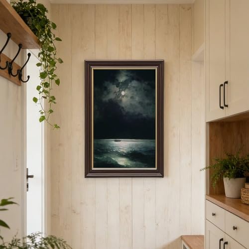 Impression toile mer Noire la nuit décoration murale bureau
