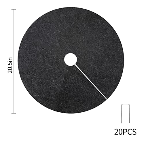 20.5 Inch Non-Woven Tree Mulch Ring, Thickened Tree Protector Mat, Plant Cover With 20 Staples Stakes, Round Anti Grass Gardening Landscaping Fabric Cover For Weed Control Root Protection (6 Pack ) #TOP6