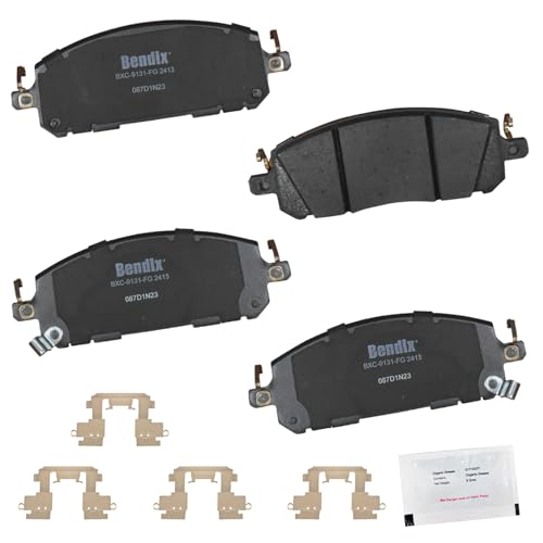 Bendix Priority1 CFC2413 Ceramic Front Brake Pads compatible with INFINITI QX60 2023-2022, Mitsubishi Outlander 2023-2022, Outlander PHEV 2023, Nissan Pathfinder 2024-2021