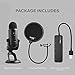 Blue Microphone Yeti USB Microphone (Blackout) Bundle with Studio Pop Filter and 4-Port USB 3.0 Hub Bundle- Blue Yeti Mic is ideal for Recording, Computer Gaming, Streaming, and Podcasts (3 Items)