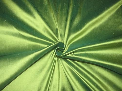 Soie Dupioni vert olive 137 cm idéale pour structurer des vêtements volumineux