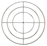 American Fire Glass Round Stainless Steel Fire Pit Burner (SS-FR-48-LP),...