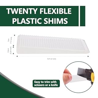 Furniture Levelers, Flexible Plastic Shims Furniture Leveling Wedge Shims Anti-Wobble Pad for Chair Table Couch Bed Toilet for Home Improvement (Clear, 20 Pack)