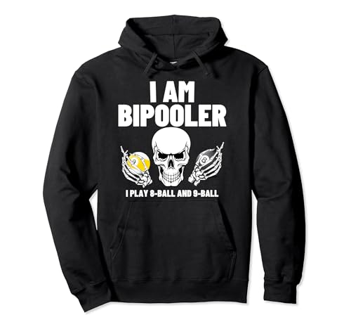 Bipooler Skull Funny Billiard 8-Ball 9-Ball Pool Player Regalo Sudadera con Capucha
