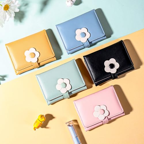 Short Cute Flower Wallet Women's Small Fresh Three-fold Wallet With ID Window Three-fold Design Women's Gift2