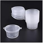Concept4u Reusable Plastic Pots *CHOOSE YOUR SIZE* | Round Plastic Food Containers | Small Sauce Pots with Lids | Sauce Cups Take Away | 2oz (60ml) 50 Pack