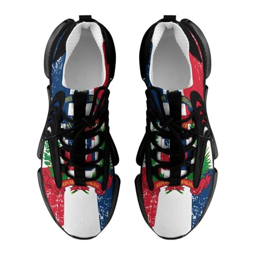 Retro Dominican Republic Flag Running Shoes for Men Low Top Athletic Training Shoe Sports Walking Shoes Non-Slip Gym Sneakers 5