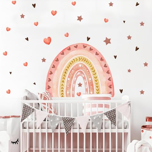 Vinilos decorativos arcoíris acuarela para pared 2 piezas miniatura 2
