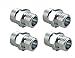 DEWHEL 4PCS M14 To M16 Carbon Steel Hydraulic Hose Pipe Thread Connector Compatible with Mini Excavator AGT、FF Industries、VICSEC、Miva、Machpro、TPM