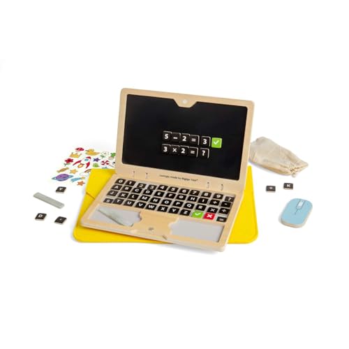 Ordinateur portable en bois éducatif Bigjigs Toys, le cadeau d'anniversaire idéal dès 3 ans