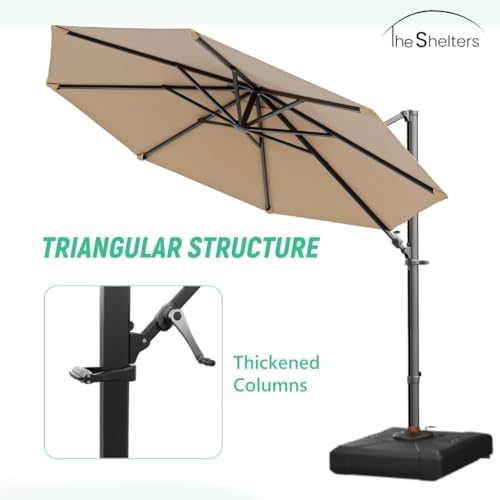 Image of THESHELTERS - Premium Garden Umbrella 360 Degree Rotating Stylish and Durable Outdoor Garden Umbrella with Heavy-duty Water Base (95Kgs)- Patio and Lawn Umbrella, 2.5x2.5m Big Size Outdoor Umbrella with Stand