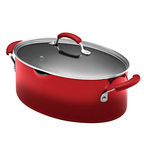 Rachael Ray Brights Nonstick Pasta Stock Pot With Lid And Spout, 8 Quart, Red Gradient #TOP1