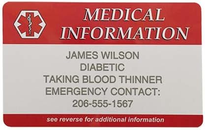 Amazon.com : Emergency Information Medical Wallet Card - Custom ...