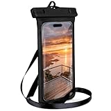 ONEFLOW Bolsa de playa para Emporia SMART.7 Lite, funda impermeable con pantalla táctil y cámara, funda subacuática para viajar, nadar con pulsera y correa para colgar, color negro