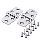 Boat Casting Solid Door Hinges,Marine Grade 316 Stainless Steel Mirror Polished Heavy Duty Hinge 3 Inch x 1.5 Inch,Used for Boats/Yachts/Doors/Windows,Pack of 2,Include Screws