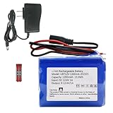 12V 1200mAh Rechargeable Lithium Battery Pack, Bare Leads Wire Replacement Battery with Charger, Compatible with 12V Devices RC Car, Boat, Robot, DIY, LED Light Kit