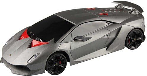 Cartronic RC Lamborghini Sesto Elemento Radio-Controlled Model Car in Silver, Scale 1:24, Wireless Range 15 m with Light, Handheld Transmitter and Finely Adjustable Steering