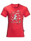 feuchtigkeitsregulierend Jack Wolfskin Unisex Happy Camper T Kids T-Shirt, Tulip Red, 140