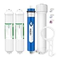 Post Inline Carbon Filters and 75 GPD Reverse Osmosis Membrane and 1812/2012 RO Housing w/Wrench and Fittings