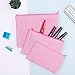 Sinzip 12 Pieces Cotton Canvas Makeup Bag, Multipurpose Cosmetic Bag with Zipper Travel Toiletry Pouch, Blank DIY Craft Bag (Pink, M)