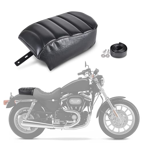 Goldfire Rear Passenger Seat for Harley Back Seat Accessories Black Leather Motorcycle Rear Back Pillion Seat Compatible with Harley Sportster Iron 883 XL883N 2016-2023
