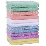 HOMEXCEL Baby Washcloths 12 Pack-Microfiber Coral Fleece Baby Bath Face Towel 7 x 9 Inch Extra Absorbent and Soft Burp Cloth and Wash Cloths for Newborn-Infants and Toddlers-Gentle On Sensitive Skin