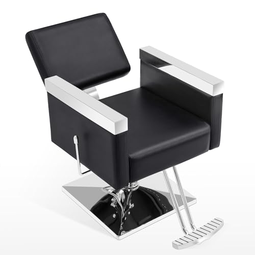 BarberPub Classic Recline Hydraulic Barber Chair Salon Spa Chair Hair Styling Beauty Equipment 3021 (Black) - Thumbnail 3