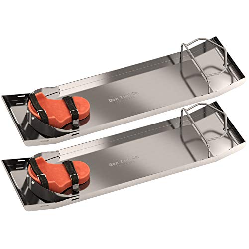 Bon Tool 82-145 Knee Boards - Ss Curved End - W/Knee Pads (Pr),Silver,Black,Orange #TOP2