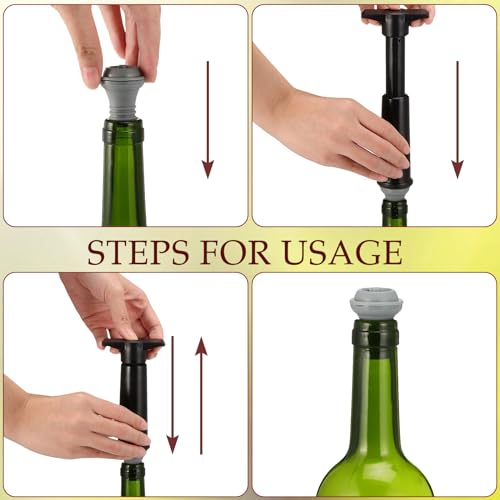 18 Pieces Wine Saver Pump with Vacuum Bottle Stoppers, Reusable Preserver Manual Air Remover System, Airtight Seal Bottle Sealer Keep Wine Fresh for Kitchen Home Office Party Favor Supplies(Gray) by Honoson - Image 4