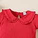 Magic Park 12M-5T Baby Girl Short Sleeve T-Shirt Toddler Ruffle Blouse Kid Solid Color Tee Casual Tops Holiday Clothes (5 Years, Short Red)