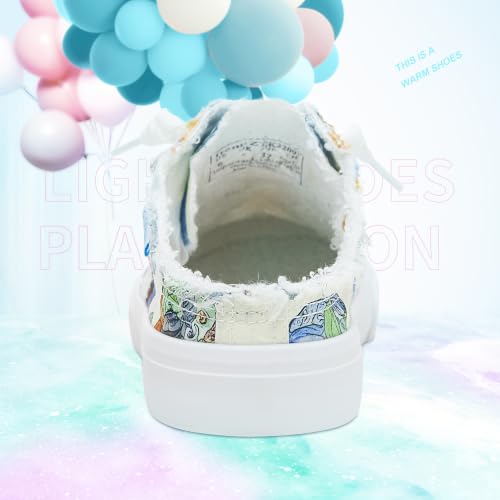 Image of Obtaom Women Canvas Mules Memory Foam Clipper Fashion Sneakers Comfortable Slip-On Mule Backless Holiday Shoes