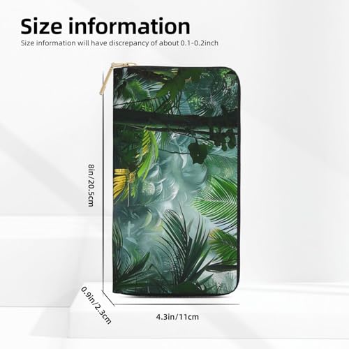 Tropical Rainforest Jungle Scene Printed Long Wallet for Women Men Cute Coin Purse with Card Holder4