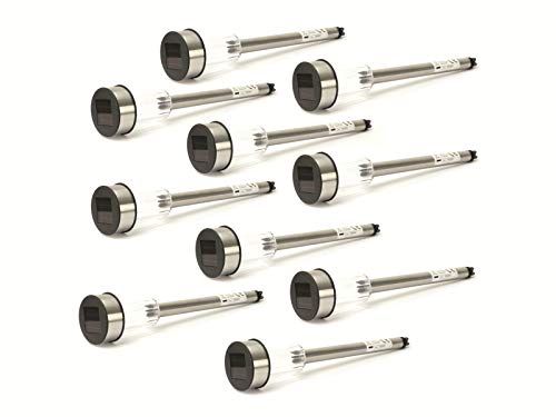 Grundig Lot de 10 lampes solaires de jardin en acier inoxydable 365 mm