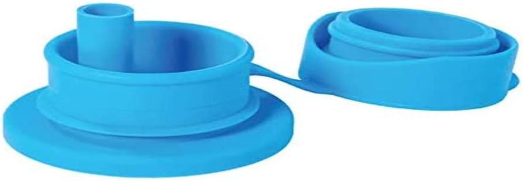 PuraSport Big Mouth Silicone Sport Top (Plastic Free, NonToxic Certified, BPA Free) (Aqua Straw)