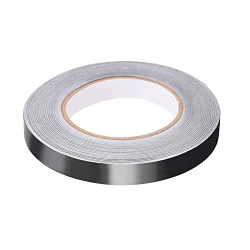 Image of Aluminum Foil Tape Adhesive Metal Tape, [for Sealing Patching Hot Cold HVAC, Duct, Pipe Insulation] - 0.6 inch /164ft /2.8 Mil /Black