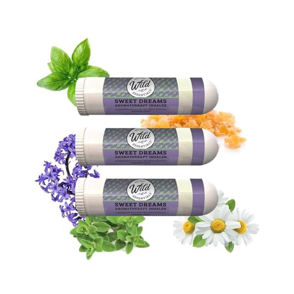 Wild Essentials 3 Pack of Sweet Dreams Aromatherapy Nasal Inhalers Made with Essential Oils to Help with Relaxation and Sleep