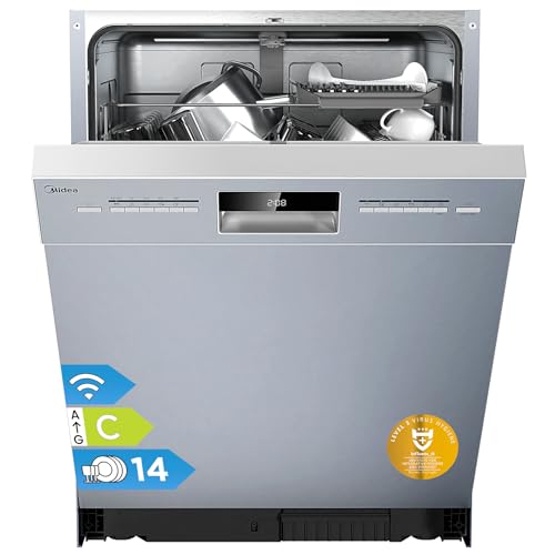 Midea SU 5.35X14CS Geschirrspüler Unterbau, 14 MGD, Spülmaschine 60 cm, Home Connect, Hygienepflege+, Maschinenpflege+, ...