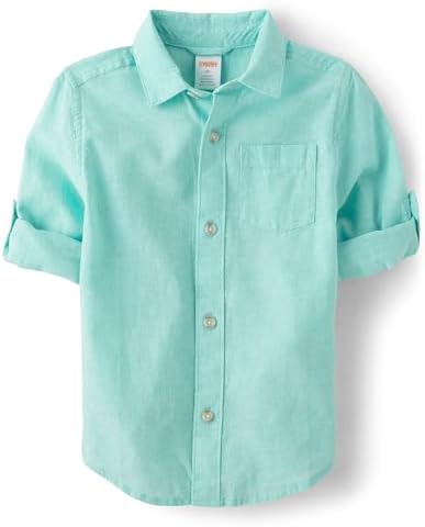 Gymboree,and Toddler Long Sleeve Button Up Shirts,Sea Kiss,5T