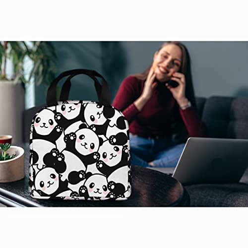 Zoczos Cute Panda Pattern Durable Lunch Box Lovely Pet Cartoon Animal Bear Zoo Wild Funny Modern Art Texture Reusable Lunch Bag For Day Trips Beaches Sports #TOP5