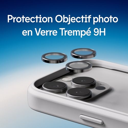 RhinoShield Protection Caméra iPhone 16 Pro Verre Trempé Choc Noir