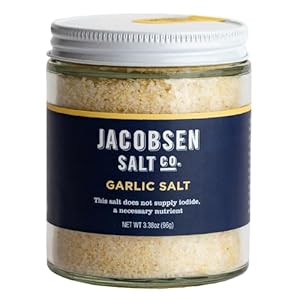 Jacobsen Salt Co. Garlic Salt – Kosher Sea Salt, Non-Iodized Made in USA, Non-GMO, Steak Seasoning, Garlic Flavored, Real Salt – 3.38oz