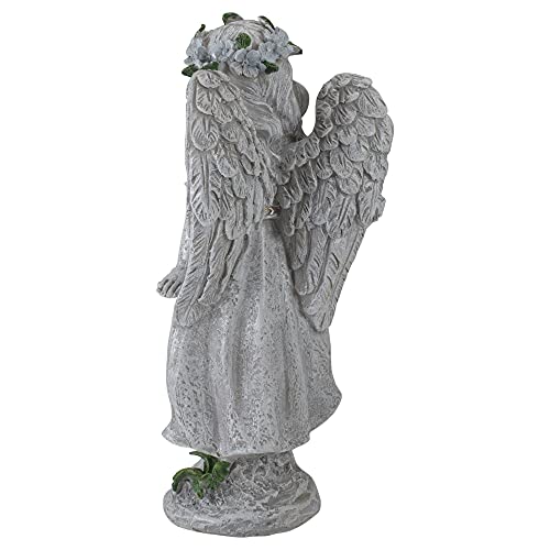 Northlight 10" Standing Angel With Floral Crown Outdoor Garden Statue #TOP3
