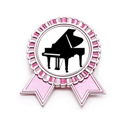Broche piano en métal rose de taille M aux finitions soignées pour costume