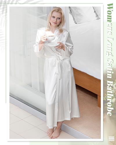 Image of Xtinmee 6 /12pcs Long Satin Kimono Robe, Sleepwear