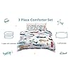Yasida Kids Airplane Comforter Set Twin Size Colorful Cartoon Propeller Plane Bedding Set Kids Boys Bedding Sets Twin Teens Cartoon Airplanes Down Comforter Aviation Theme Duvet Bedroom Decor #3
