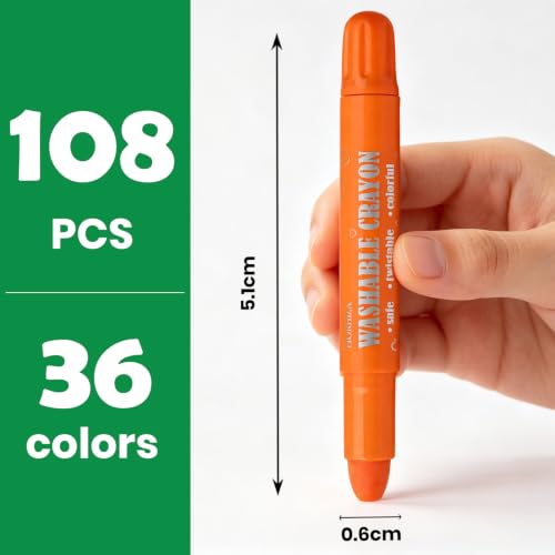 HORHIZA Twistable Silky Crayons, 3 Packs 36 Colors Washable Crayons, Non-Toxic Jumbo Art Drawing Crayon, Easy Grip Coloring Pen for Kids 3 and Up, Classroom & Birthday Gift for Boys and Girls - Image 2