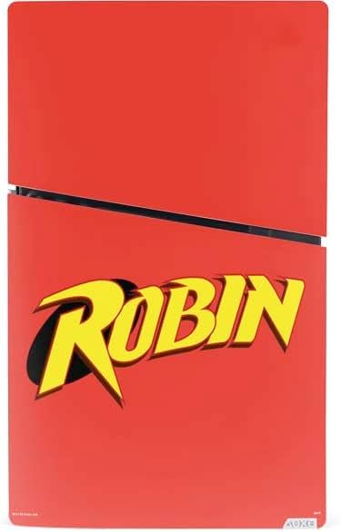 Skinit Decal Gaming Skin Compatible with PS5 Slim Digital Edition Bundle - Officially Licensed DC Comics Robin Official Logo Design