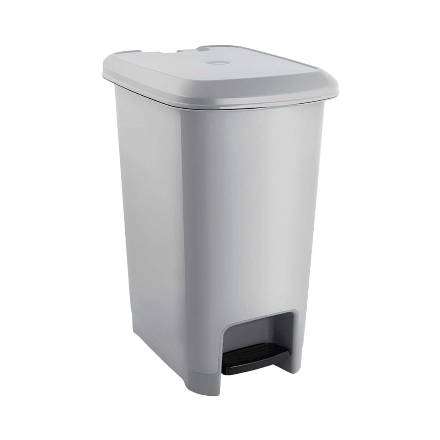 7house - Cubo de Basura Rectangular con Tapa y Pedal 60l, Polipropileno PP, Uso Doméstico, Hogar, Cocina, 60 litros Capacidad, Tapa Abatible, Higiénico, Desmontable, 51.5x37x63cm, Color Gris