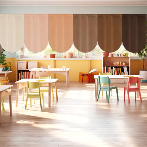 6 Pcs Colorful Classroom Curtains Back to School Window Drapes