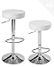 KAYELLES Lot 2 Tabourets Bar - Réglable en Hauteur et pivotant - YO (Blanc, PU)